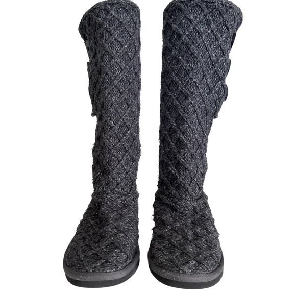 UGG Lattice Cardy Gray Knit Button Boots - Picture 7 of 15